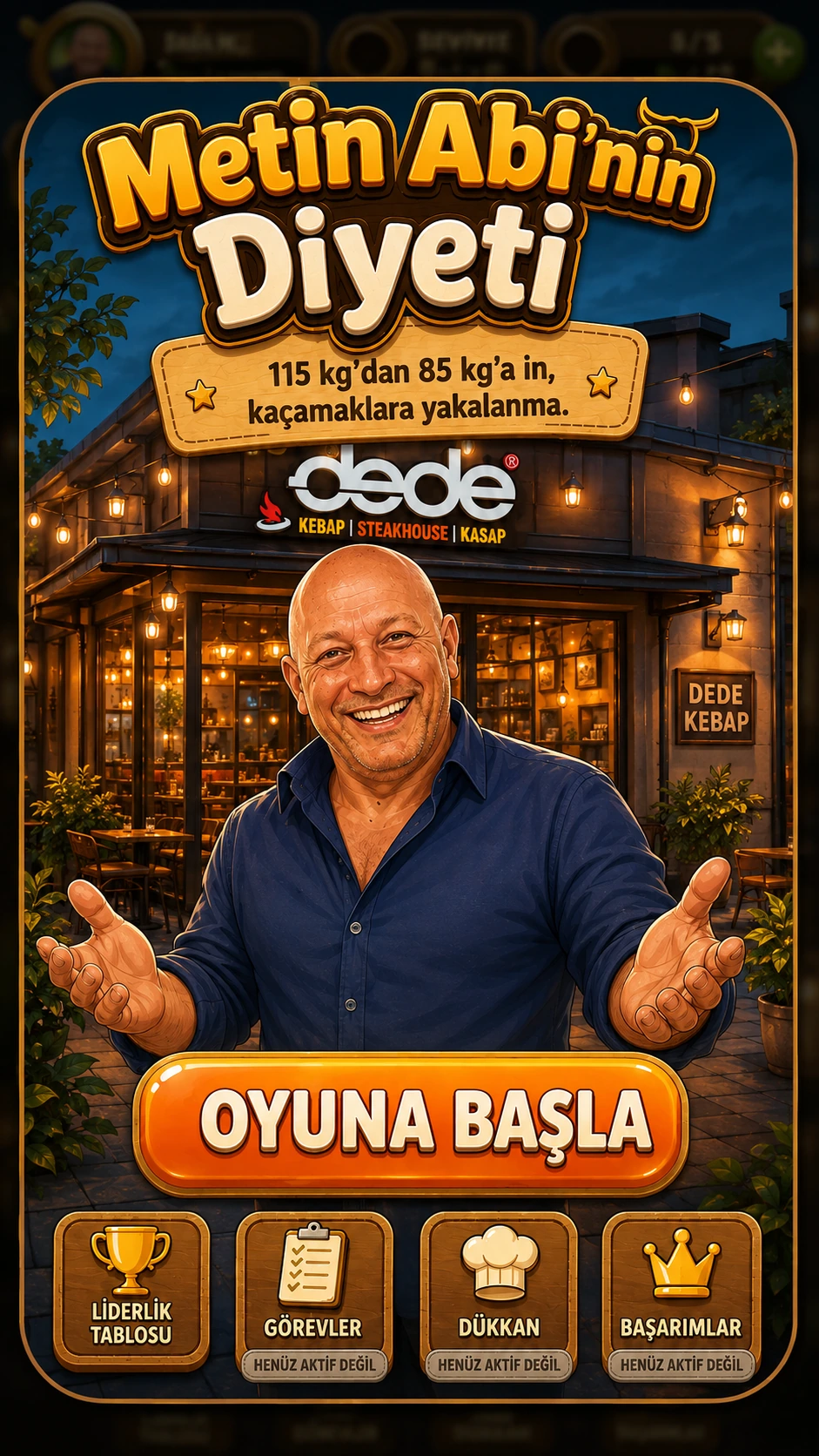 Metin Abi'nin Diyeti başlangıç ekranı